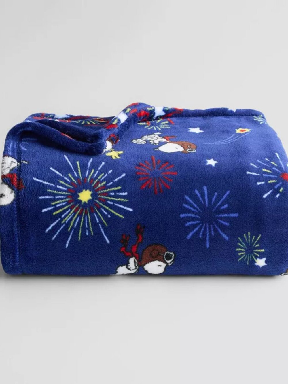 NEW PEANUTS SNOOPY & WOODSTOCK AMERICANA SOFT THROW BLANKET THE BIG ONE 5 X 6 FT
